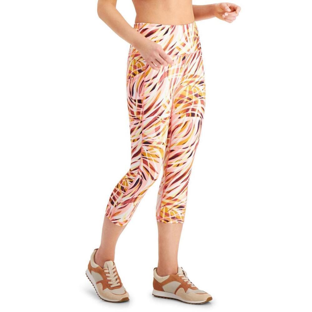 Ideology Womens Activewear Performance Printed Cropped Leggings Size M
